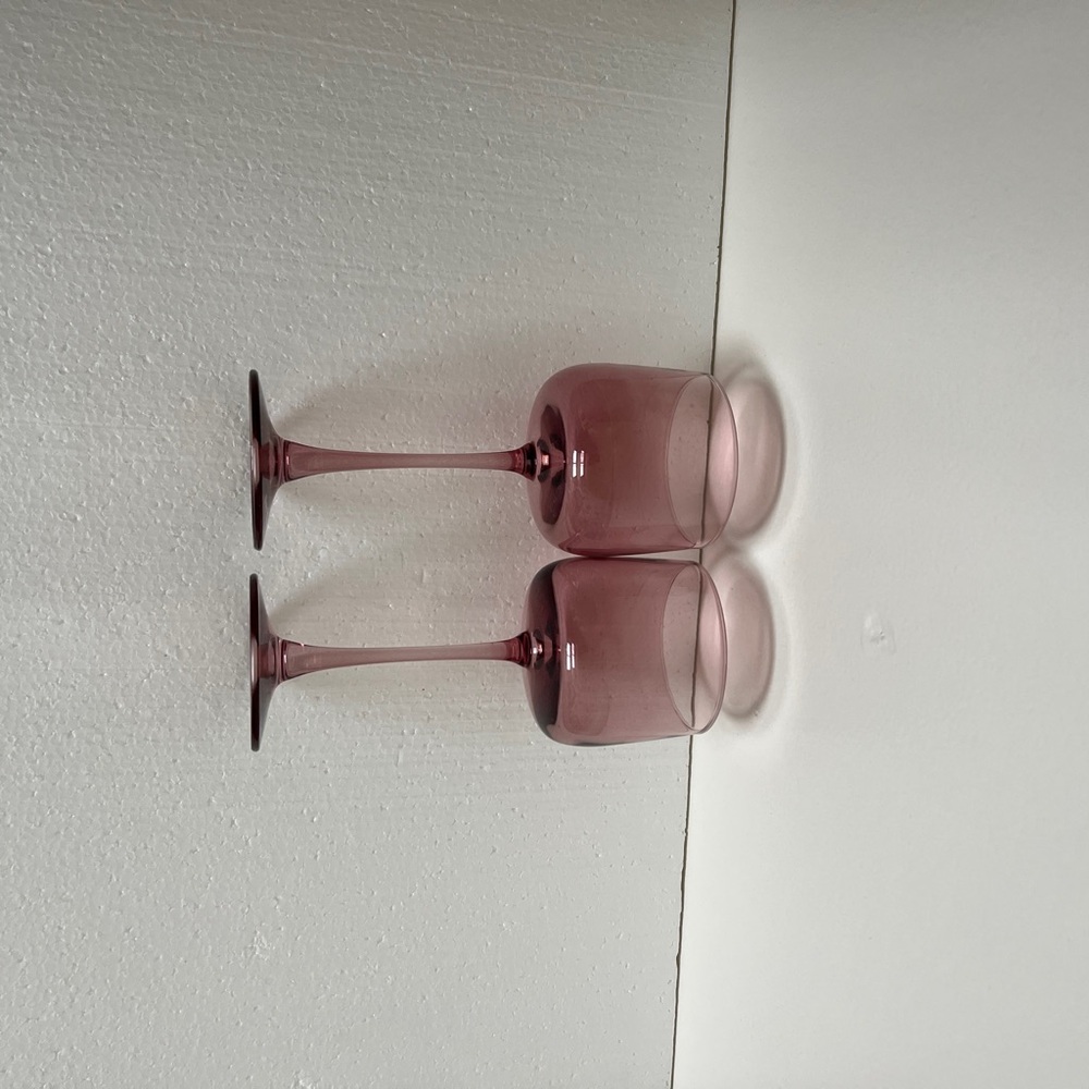 Our Place amethyst tinted stemmed wine glasses. set of 2 - Picture 6 of 7